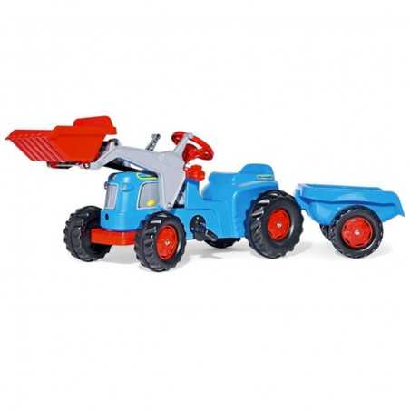 Tractor con cargador frontal y remolque juguete