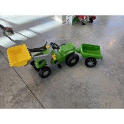 Tracteur avec chargeur frontal et remorque jouet